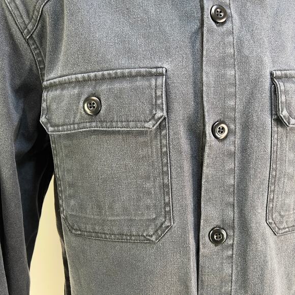 Taylor Stitch The Shop Shirt Boss Duck Coal Black Canvas Shacket - Picture 4 of 11